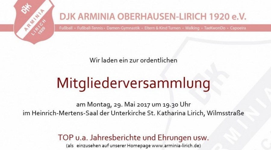 Foto zum Beitrag: DJK Arminia Lirich Mitgliederversammlung 2017