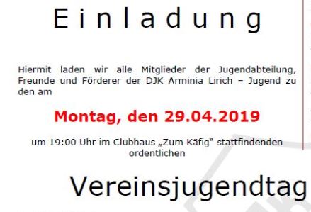 Foto zum Beitrag: Einladung zum Vereinsjugendtag 2019