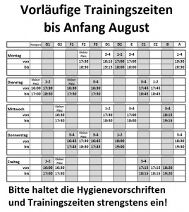 Trainingszeiten-Jugend